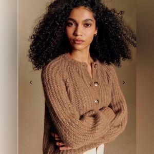 Sezane Brown Knit Cardigan